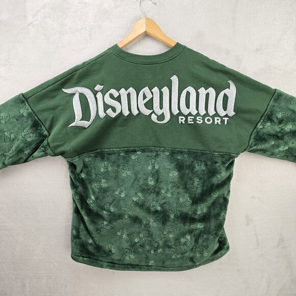 Disneyland Mickey Mouse Fleece Spirit Jersey Size Large Green Velvet Cozy - Picture 10 of 12